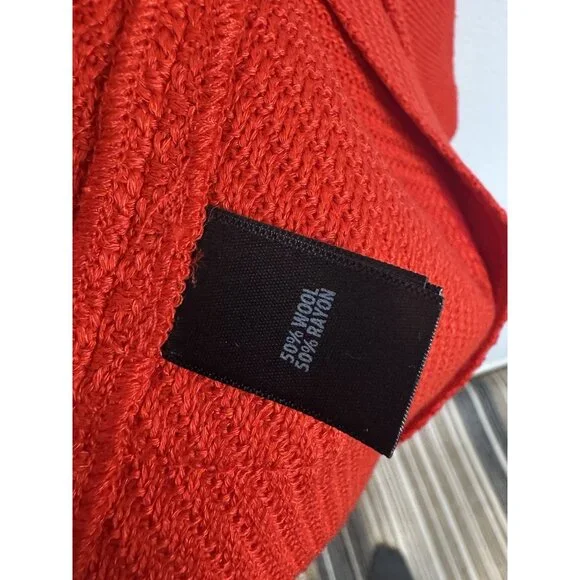 NEW St. John Red Wool Knit Jacket Blazer One Button Womens 10 MSRP $1695